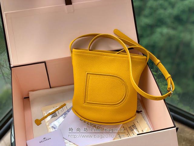 DELVAUX女包 Delvaux Pin春夏系列 德爾沃女手提包 D00315太陽黃 Delvaux女單肩包  fcs1325
